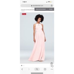 David’s Bridal High-Neck Chiffon Bridesmaid Dress